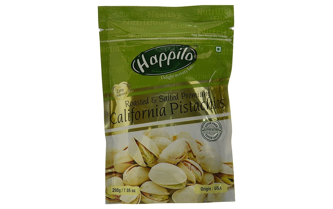 Happilo Roasted & Salted Premium California Pistachios   Pack  200 grams